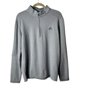 Adidas Primegreen Pullover‎ Gray Long Sleeve 1/4 Zip Athletic Top Mens Medium